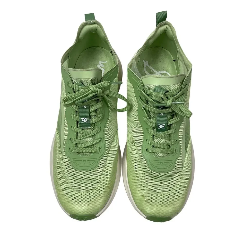 Sam Edelman Sarita Women's Green Lace Up Athletic Performance Sneakers Shoes 12